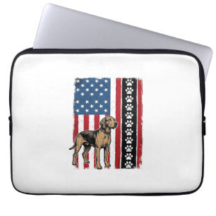 Vintage-Hunde-Flagge Pfotenabdruck Patriotisches-S Laptopschutzhülle