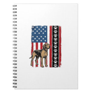 Vintage-Hunde-Flagge Pfotenabdruck Patriotisches-S Notizblock