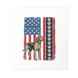Vintage-Hunde-Flagge Pfotenabdruck Patriotisches-S Notizblock