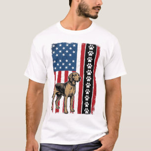 Vintage-Hunde-Flagge Pfotenabdruck Patriotisches-S T-Shirt