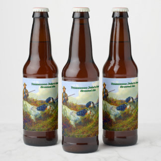 Vintage Hunde Jäger mit Gesichtslähmung anpassen Bierflaschenetikett