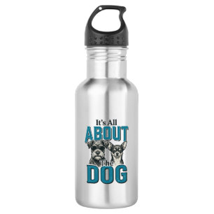 Vintage-Hunde-Liebhaber-Zitat-Vektordesign_1 Edelstahlflasche