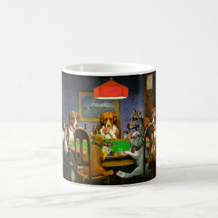 Vintage Hunde spielen Poker Tasse