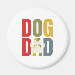 Vintage-Hunde-Vater-Pfotenabdruck-Retro-Typografie Magnet