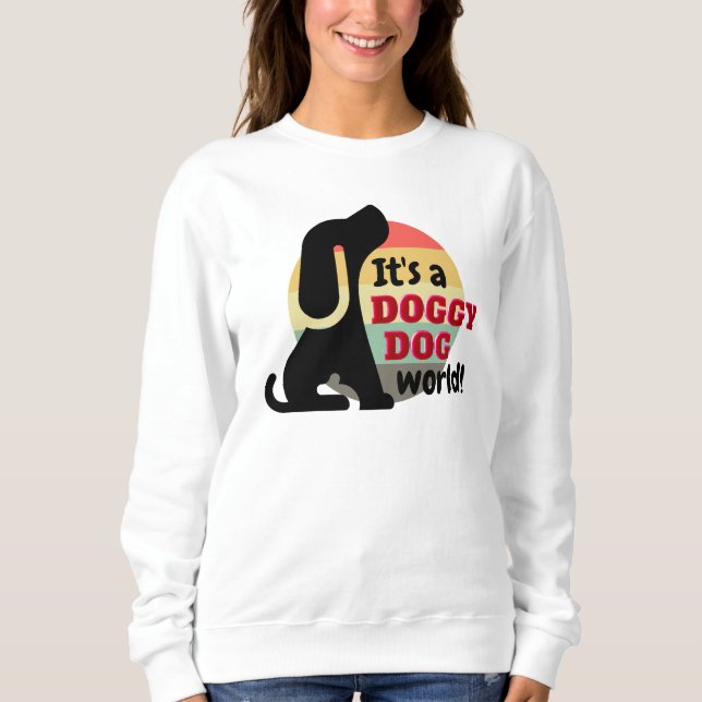 Vintage Hunde-Weltpfade Sweatshirt (Vorderseite)