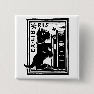 Vintage Hundebuch-Bibliothek Button