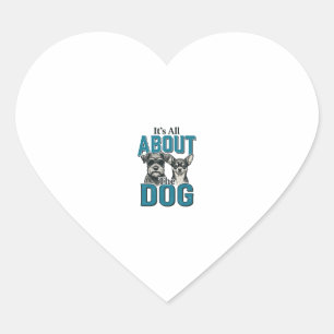 Vintage-Hundefreund-Zitat-Vektordesign_1 Herz-Aufkleber