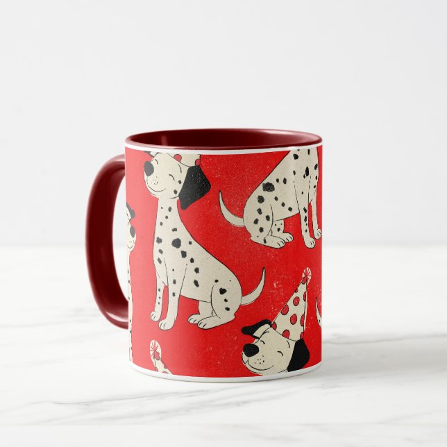Vintage-Hundegeburtstag Tasse (Vorderseite Links)