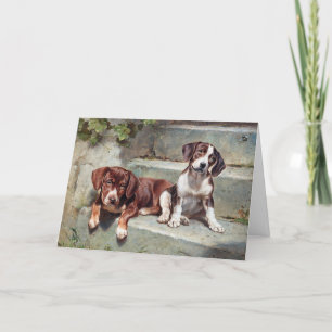 Vintage-Hundekunst, Ihr Text Dankeskarte