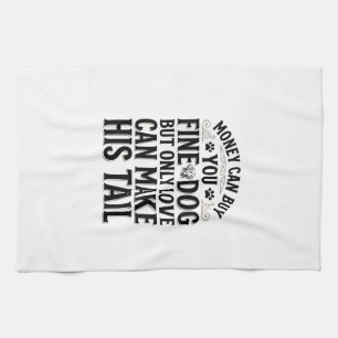 Vintage-Hundeliebe-Zitat-Typografie-Design_1 Geschirrtuch