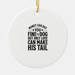 Vintage-Hundeliebe-Zustandstypografie-Design_1 Keramik Ornament