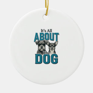 Vintage-Hundeliebhaber-Zitat-Vektordesign_1 Keramik Ornament