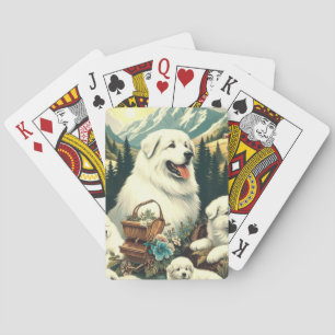 Vintage Hundelikation in den Pyrenäen Spielkarten