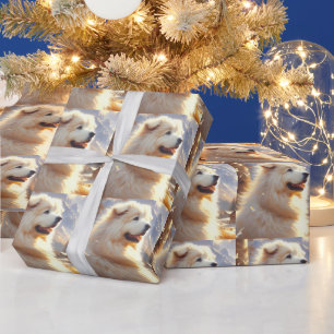 Vintage Hundemalerei in großen Pyrenäen Geschenkpapier