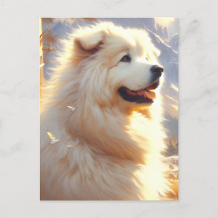 Vintage Hundemalerei in großen Pyrenäen Postkarte