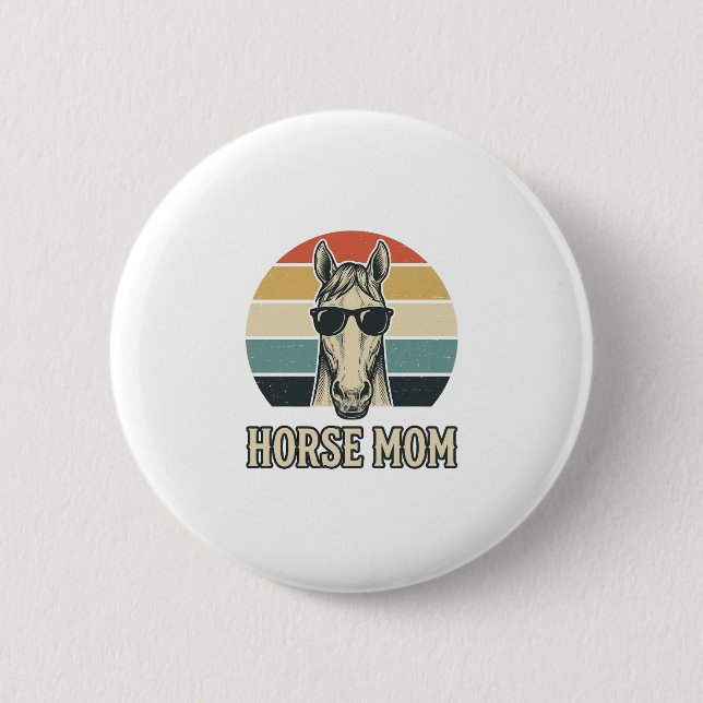 Vintage-Hundemutter-Gravur-Sonnenbrille-Design Button (Vorderseite)