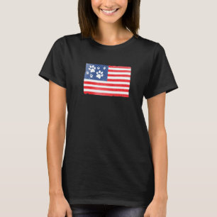 Vintage-Hundepfotenabdrücke Katzenabdrücke Amerika T-Shirt