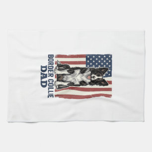 Vintage-Hundeshirt mit Patrioten-Motiv für Border  Geschirrtuch