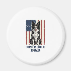 Vintage-Hundeshirt mit Patrioten-Motiv für Border  Magnet