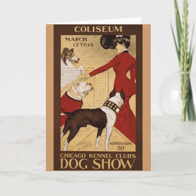 Vintage Hundeshow Karte (Vorderseite)