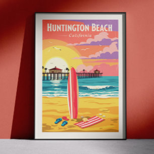 Vintage Huntington Beach Kalifornien Poster