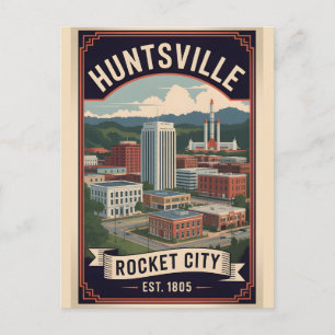Vintage Huntsville Alabama Retro-Reiseziel Feiertagspostkarte