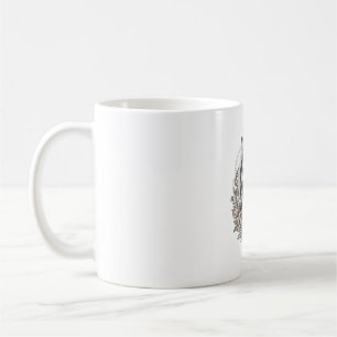 Vintage-Husky-Blumenportrait-Shirt-Design_1 Kaffeetasse