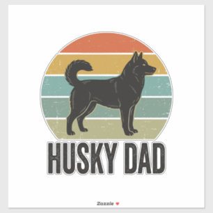 Vintage Husky Dad Retro Hund Vektor Design_1 Aufkleber