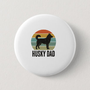 Vintage Husky Dad Retro Hund Vektor Design_1 Button