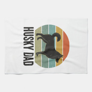 Vintage Husky Dad Retro Hund Vektor Design_1 Geschirrtuch