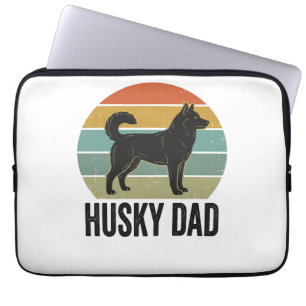 Vintage Husky Dad Retro Hund Vektor Design_1 Laptopschutzhülle