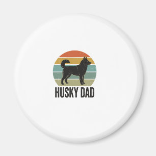 Vintage Husky Dad Retro Hund Vektor Design_1 Magnet