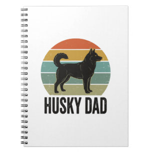 Vintage Husky Dad Retro Hund Vektor Design_1 Notizblock