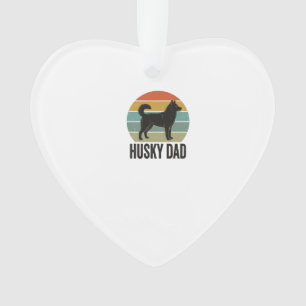 Vintage Husky Dad Retro Hund Vektor Design_1 Ornament
