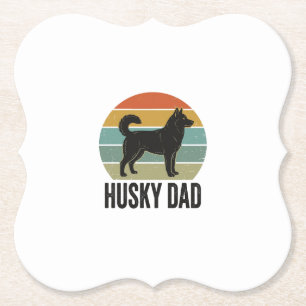 Vintage Husky Dad Retro Hund Vektor Design_1 Untersetzer
