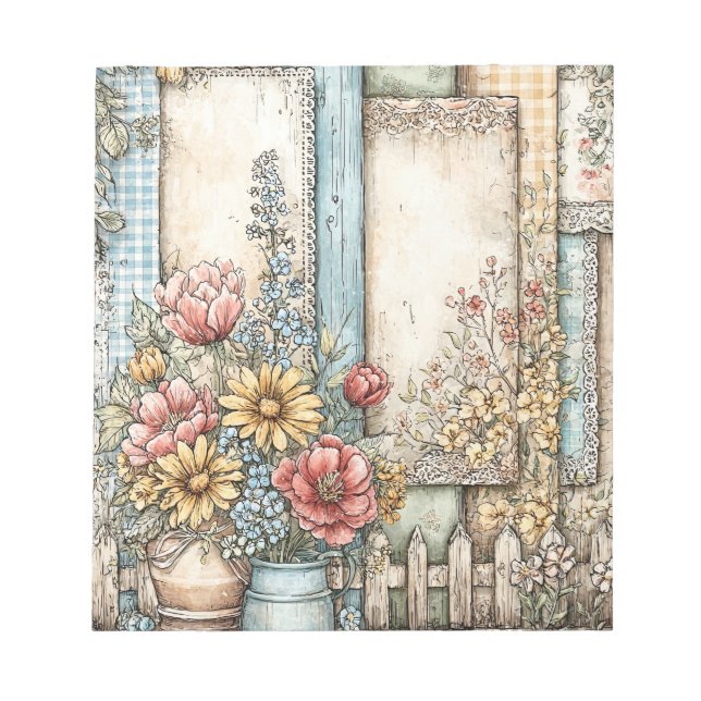 Vintage Hütte Bauernhof Papier Notepad Notizblock (Vorderseite)