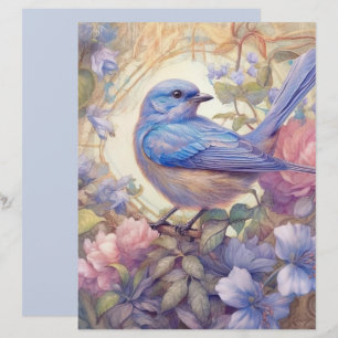 Vintage Hütte Chic Bluebird Scrapbook Paper