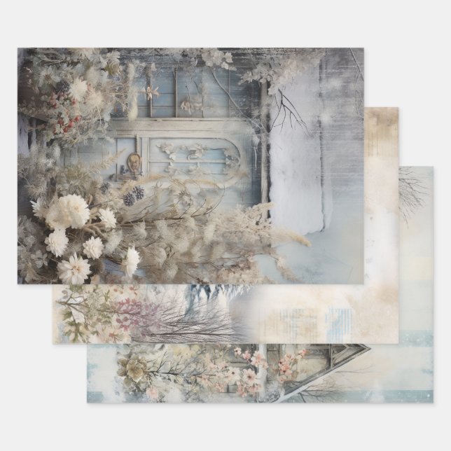 Vintage Hütte Garten Ephemera Geschenkpapier Set (Set)