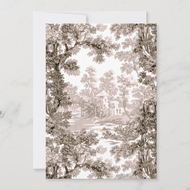 Vintage Hütte Landschaft Stadt Brown & Weiß Dankeskarte (Vorderseite)