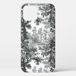 Vintage Hütte Landschaft Toile-Black & White Case-Mate iPhone Hülle