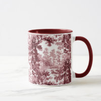 Vintage Hütte Landschaft Toile Pink & White