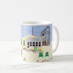 Vintage Hütten am Strand Kaffeetasse