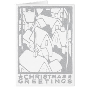 Vintage Hütten mit Schnee