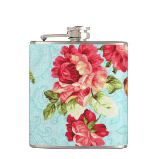 Vintage Hütten-Rosen-Blumenflasche Flachmann