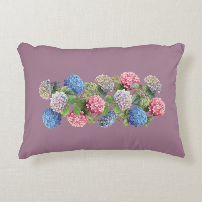 Vintage Hydrangea Accent Pillow Dekokissen (Vorderseite)