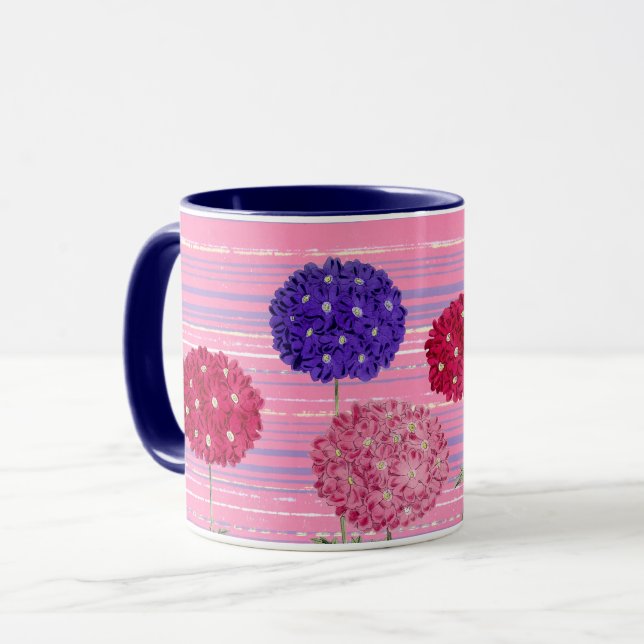 Vintage Hydrangea-Blume Tasse Cup (Vorderseite Links)