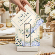 Vintage Hydrangea Floral Frame Baby Shower