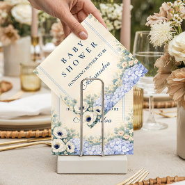 Vintage Hydrangea Floral Frame Baby Shower Serviette