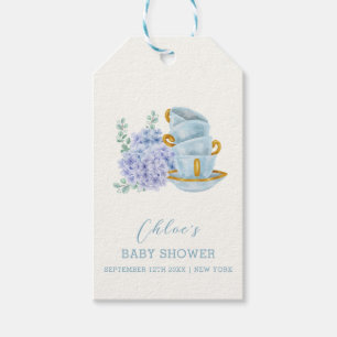 Vintage Hydrangea Tea Brewing Baby Dusche Geschenkanhänger