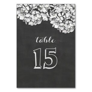 Vintage Hydrangeas-Hochzeit Tischnummer